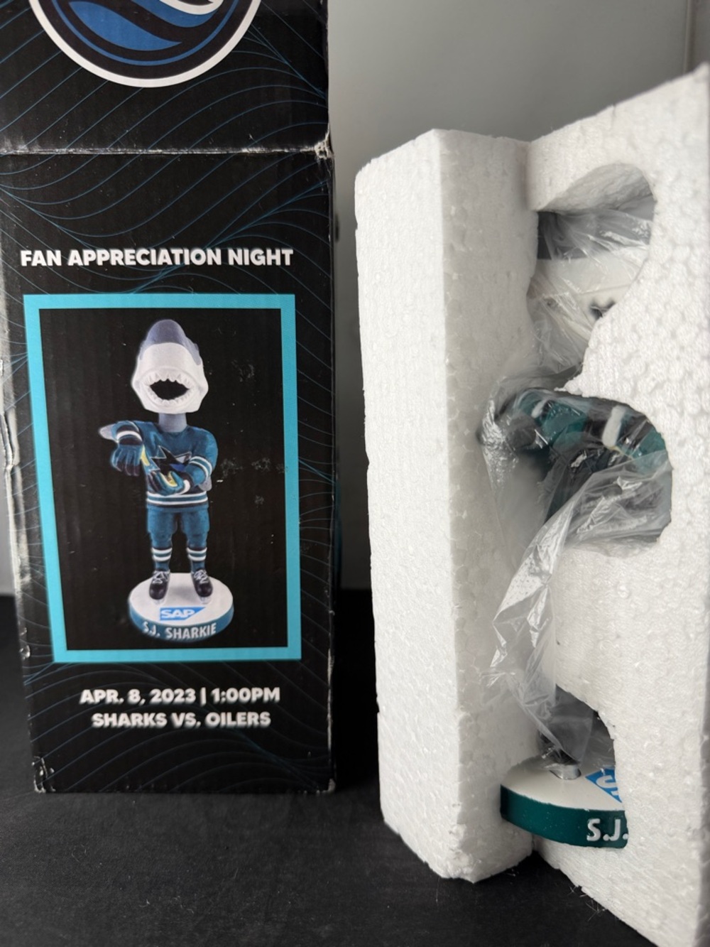 NHL San Jose Sharks Bobblehead SHARKIE Sharks Vs Oilers Fan Appreciation Night